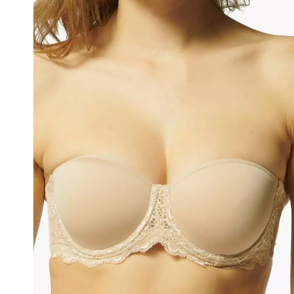 NWT Simone Perele Karma Strapless Underwire Bra 36F Peau Rose Convertible - Picture 4 of 10